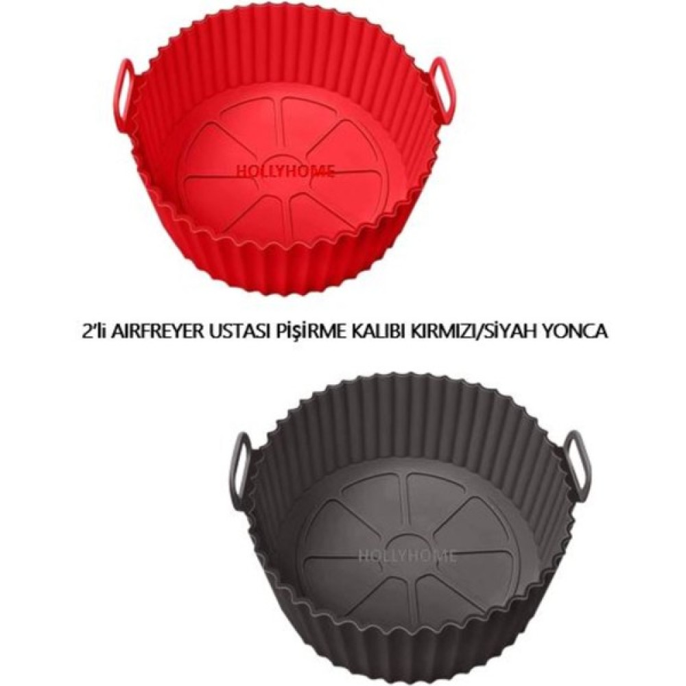 Holly Home 2 Parça Pratik Silikon Airfryer Pişirme Kağıdı Siyah/kırmızı Yonca Fırın Mikrodalga Kalıbı Hh - 2 Adet Kek Kalıpları Fiyatı