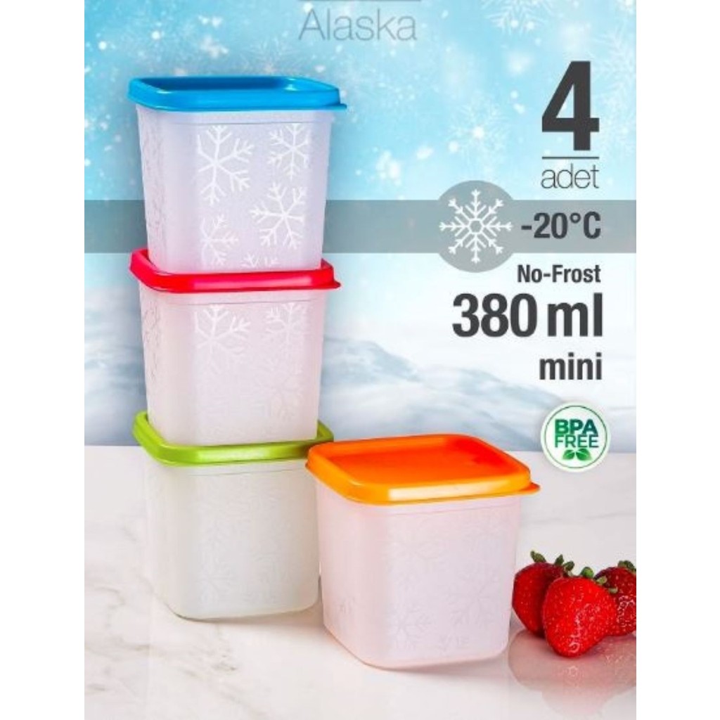 Holly Home 4 Adet 380 ml Alaska No Frost Saklama Kabı, Derin Dondurucu Kabı - Renkli Eşya Saklama / Düzenleme Fiyatı