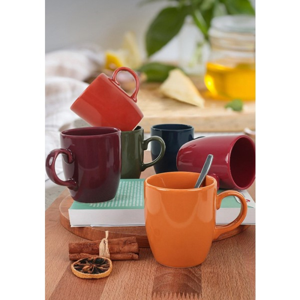 Holly Home 6'lı Oval Bulut Parlak Renkli Çay Kahve Kupa Seti 6X300ML - 6 Adet - 300 ml Fincan / Bardak / Kahve Takımı Fiyatı