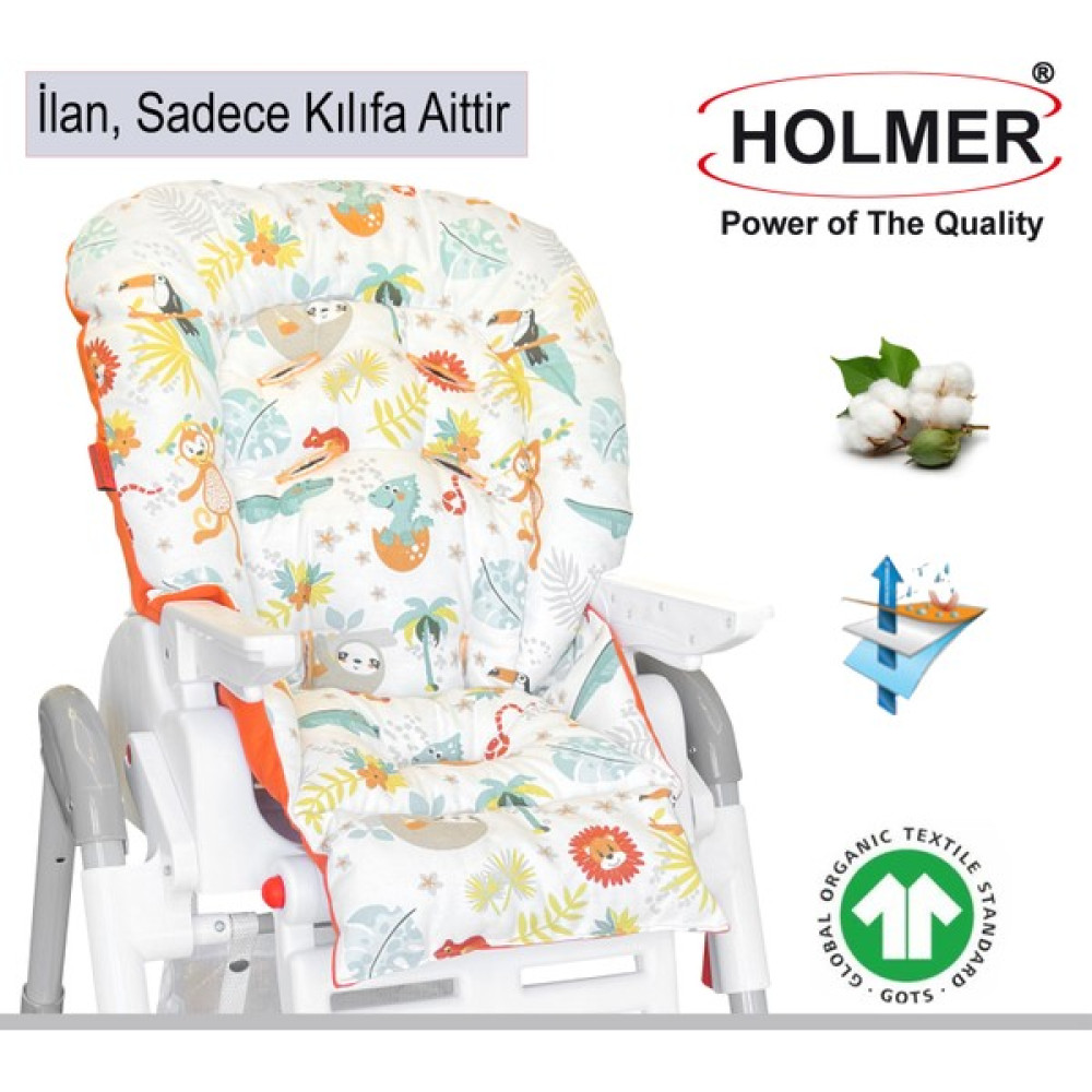 Holmer Leke Tutmaz Organik Mama Sandalyesi Minderi & Kılıfı Max-T - Açık Gri Mama Sandalyesi Fiyatı