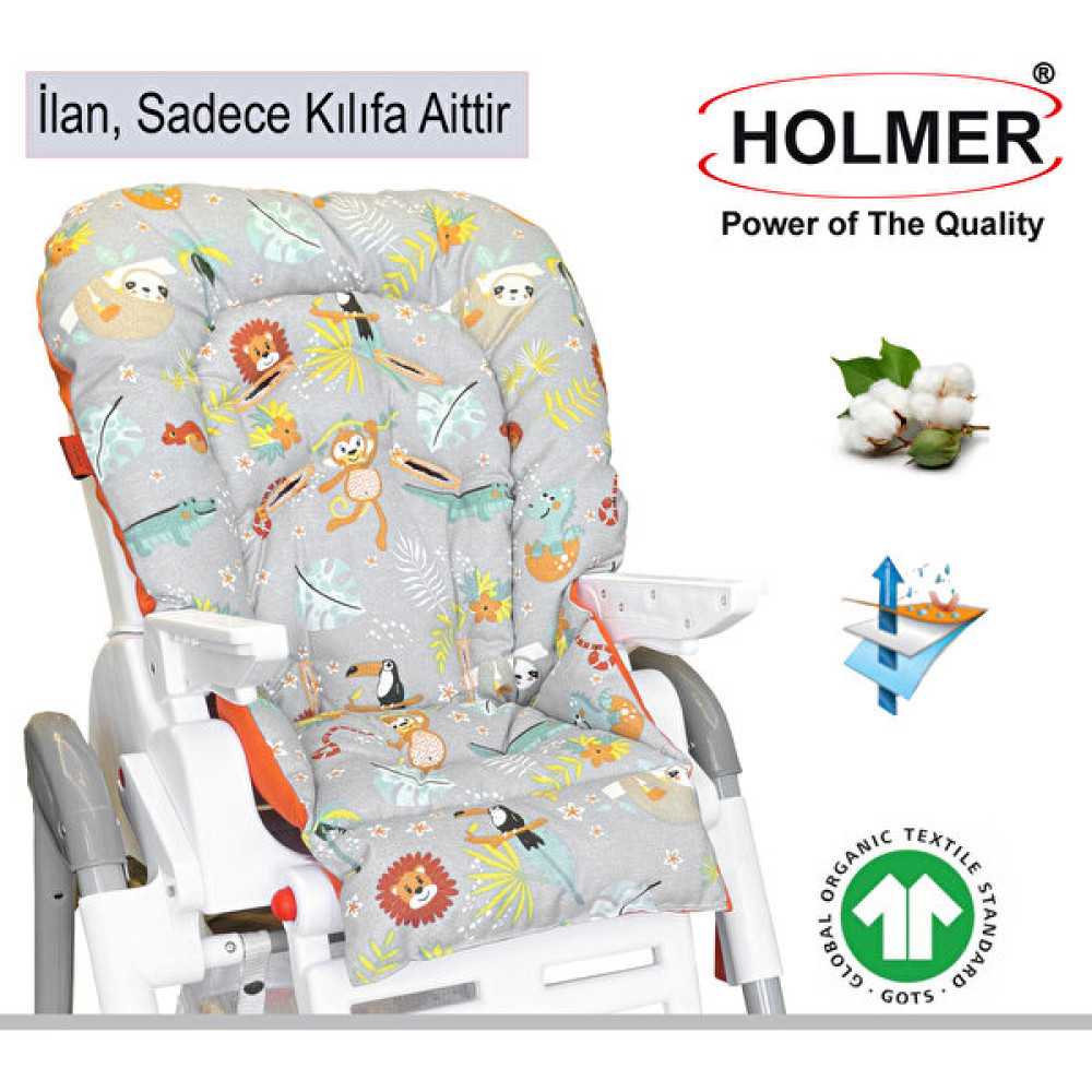 Holmer Leke Tutmaz Organik Mama Sandalyesi Minderi & Kılıfı Max-T - Koyu Gri Mama Sandalyesi Fiyatı