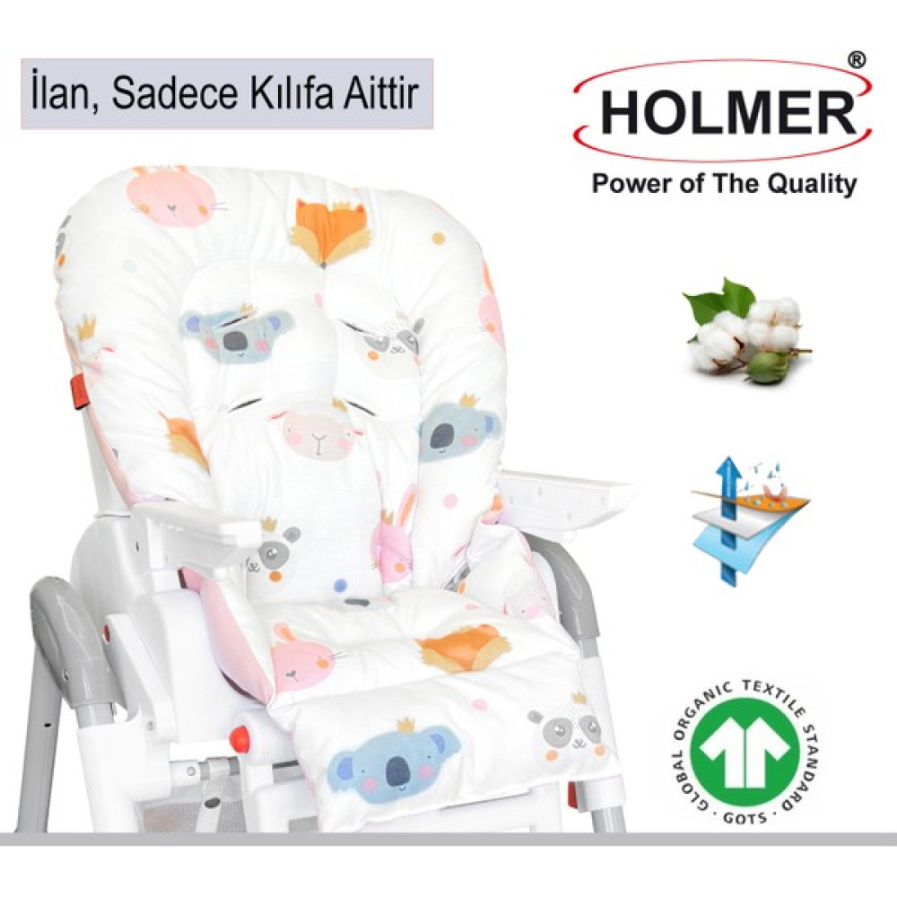 Holmer Leke Tutmaz Organik Mama Sandalyesi Minderi & Kılıfı Max-T - Pembe Mama Sandalyesi ve Aksesuarı Fiyatı