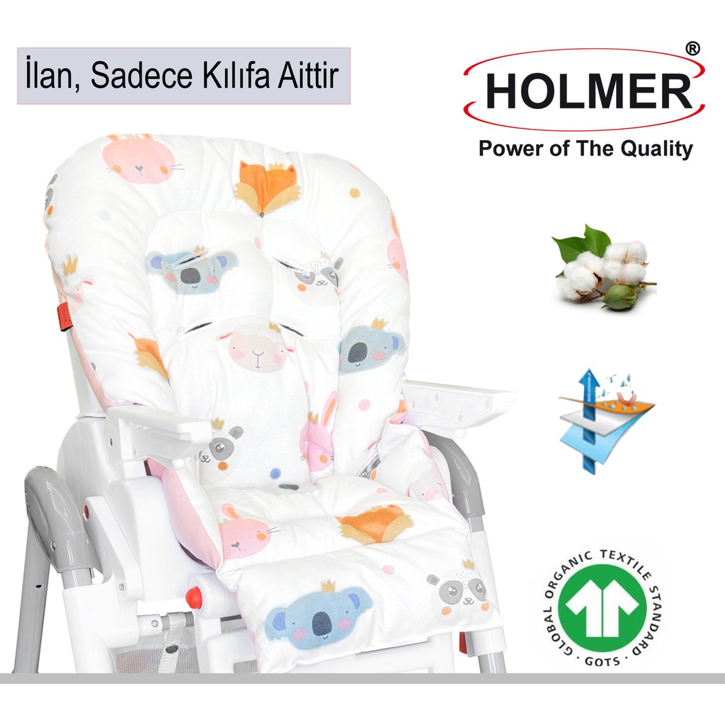 Holmer Leke Tutmaz Organik Mama Sandalyesi Minderi & Kılıfı Max-T - Pembe Diğer Fiyatı