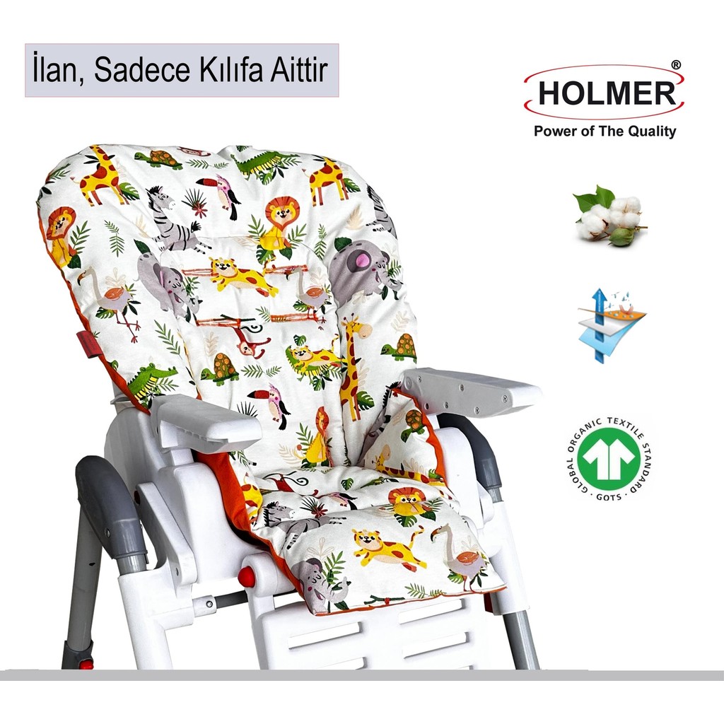 Holmer Leke Tutmaz Organik Mama Sandalyesi Minderi & Kılıfı Max-T - Turuncu Diğer Fiyatı
