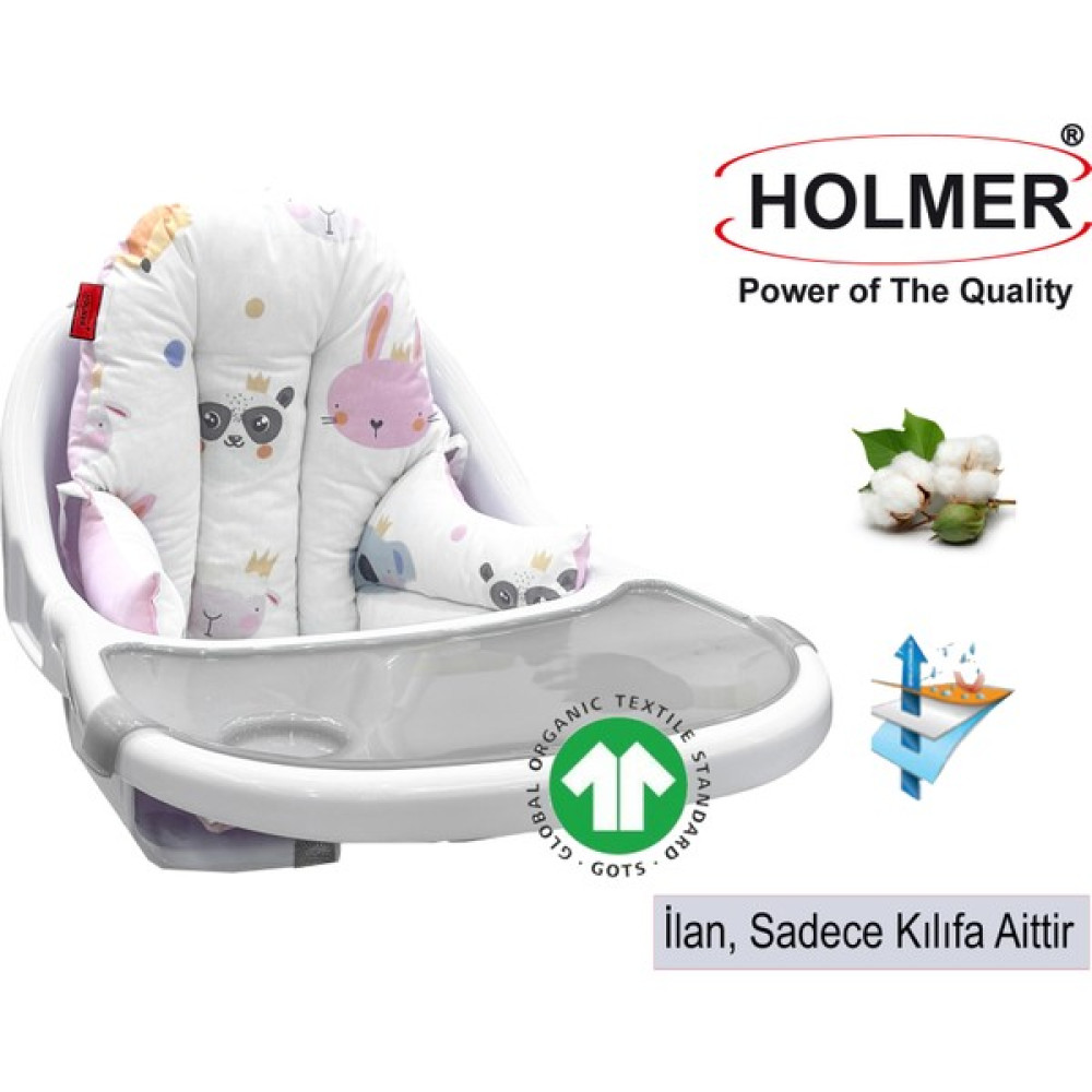 Holmer Leke Tutmaz Organik Mama Sandalyesi Minderi & Kılıfı Md - Pembe Mama Sandalyesi ve Aksesuarı Fiyatı