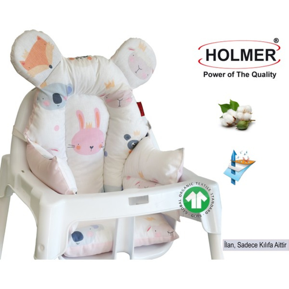 Holmer Leke Tutmaz Organik Mama Sandalyesi Minderi & Kılıfı ml - Pembe Mama Sandalyesi ve Aksesuarı Fiyatı