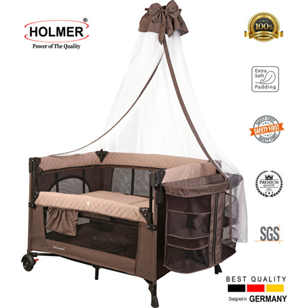Holmer Maxi Comfort Coolstyle Anne Yanı Deluxe Kumaş Cibinlikli Oyun Parkı 70x110cm - 70 x 110 cm - Kahverengi Park Yatak / Oyun Parkı Fiyatı