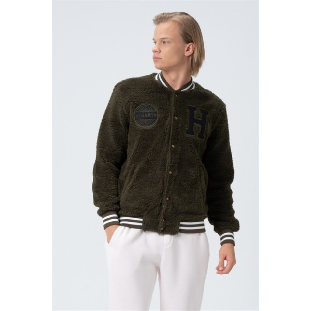 Holo Generation Cole Erkek Haki Oversize Bomber Kolej Ceket Erkek Mont Fiyatı