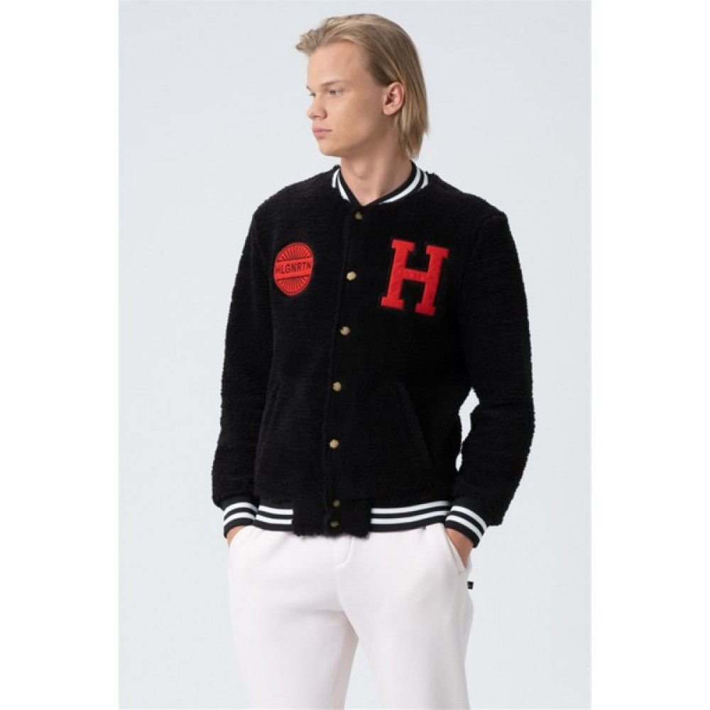 Holo Generation Cole Erkek Siyah Oversize Bomber Kolej Ceket Erkek Mont Fiyatı