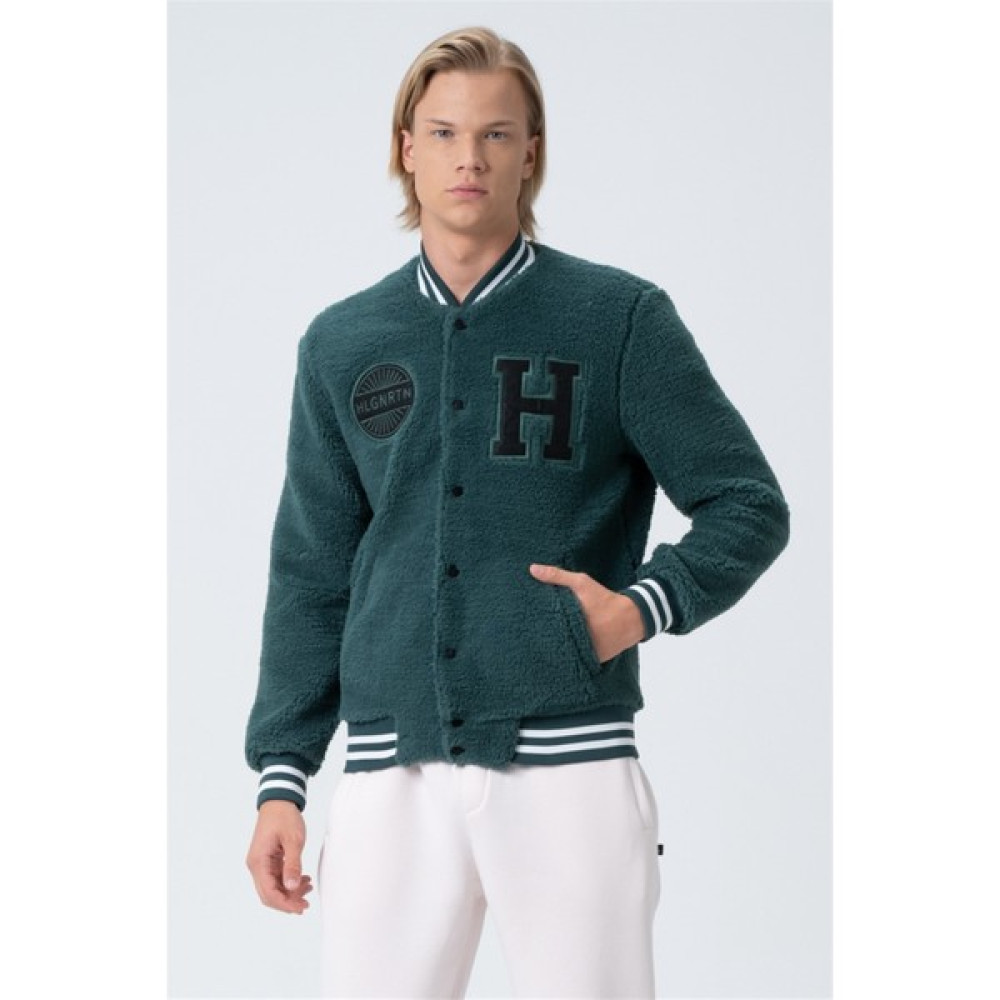 Holo Generation Cole Erkek Yeşil Oversize Bomber Kolej Ceket Erkek Mont Fiyatı