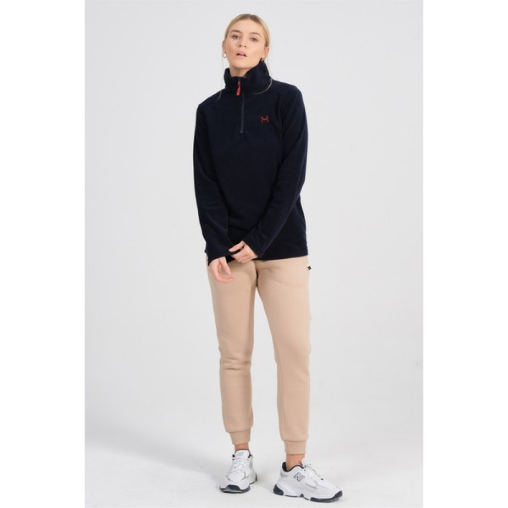 Holo Generation Logan Kadın Lacivert Yarım Fermuarlı Polar Sweatshirt Bayan Sweatshirt Fiyatı