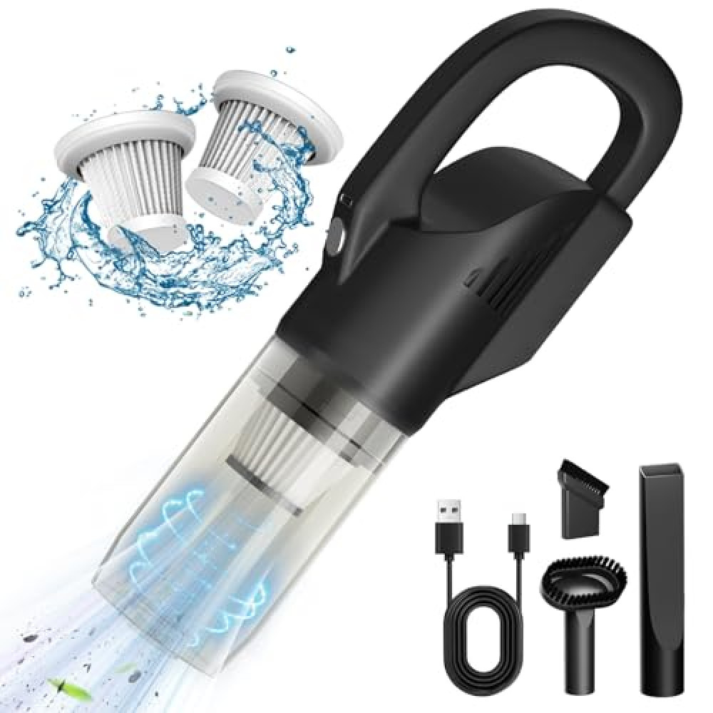 HOLOGO Handheld Vacuum Cordless with Strong Suction, Portable Hand Held Vac with 2 Filters, Mini Small Lightweight Rechargeable Cleaner for Car, Pet Hair, Home, Office Vacuum Sealer Fiyatı