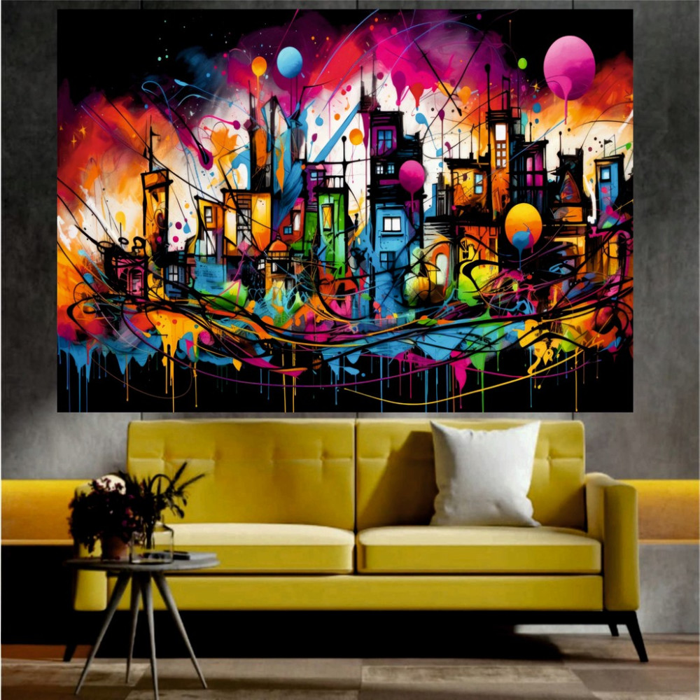 Home Arths Şehir Manzaralı Sanatsal Dekoratif Duvar Tablosu - 50X70 Kanvas Tablo Fiyatı