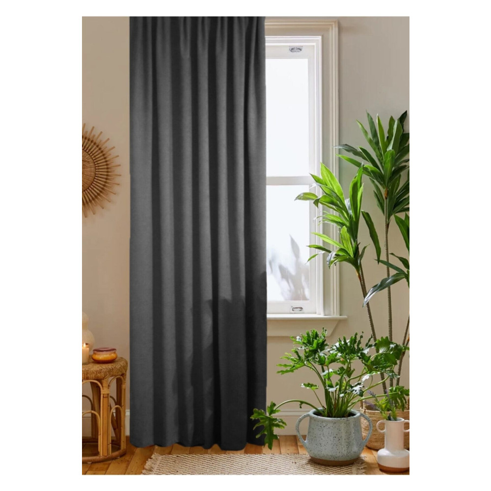 home color home Antrasit Gri Petek Kadife Dokulu Fon Perde Düz Dikişli Ekstrafor Büzgü 1.Sınıf Kalite 340 x 260 Beden Fon Perde Fiyatı