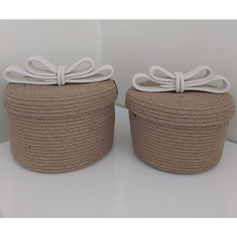 Home Decors By Özlem 2'li Kapaklı Hasır Sepet Takımı Beyaz&hasır Sepet Düzenleyici Organizer Dekorasyon HEDIYELIK-25X14/22X13 - 25x14-22x13 Sepet Fiyatı
