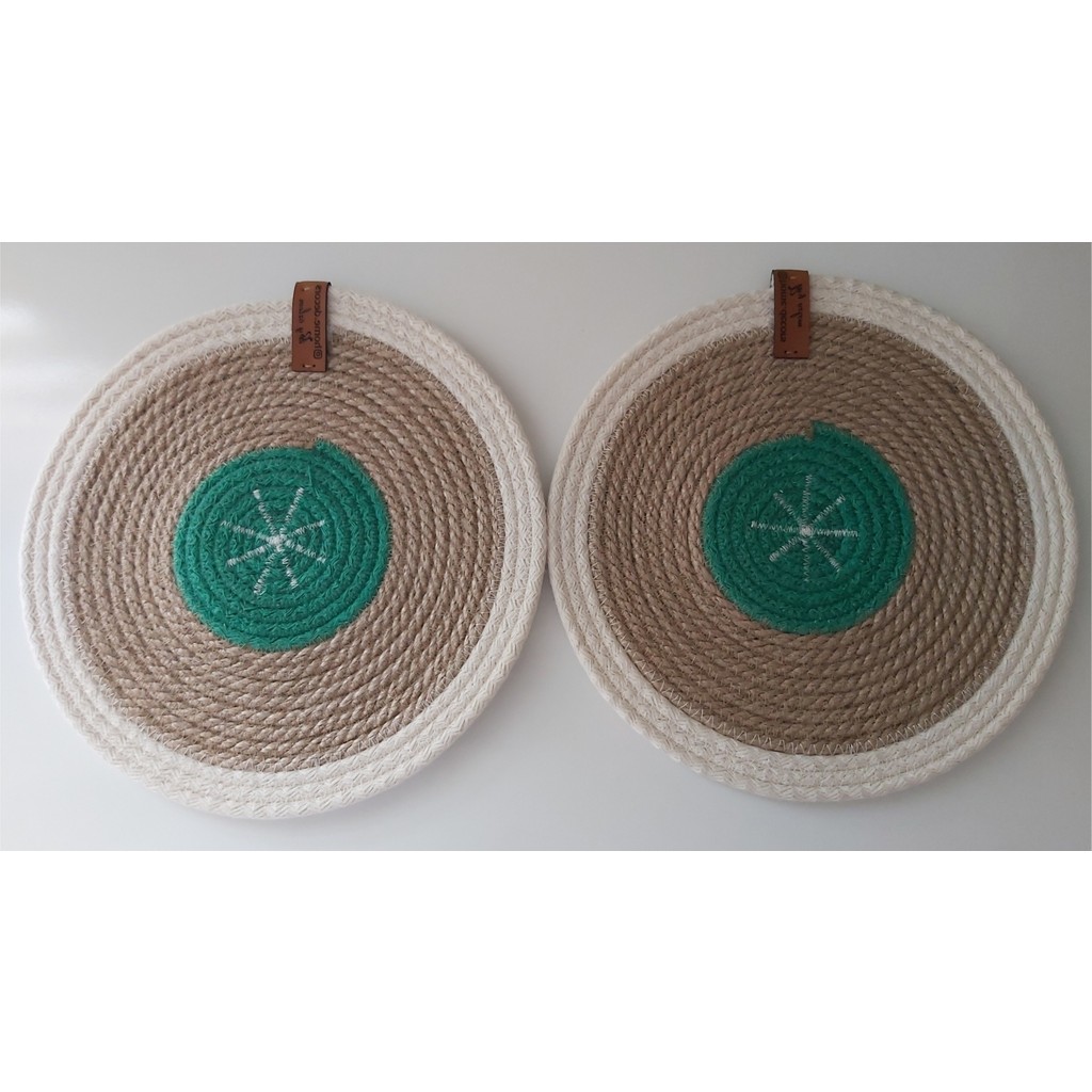 Home Decors By Özlem 2'li Nihale Hasır El Yapımı Mutfak Aksesuar Tarz Moda Yemek Sofra Altlık - 22X22CM - Açık Yeşil SSD / Solid State Drive Fiyatı