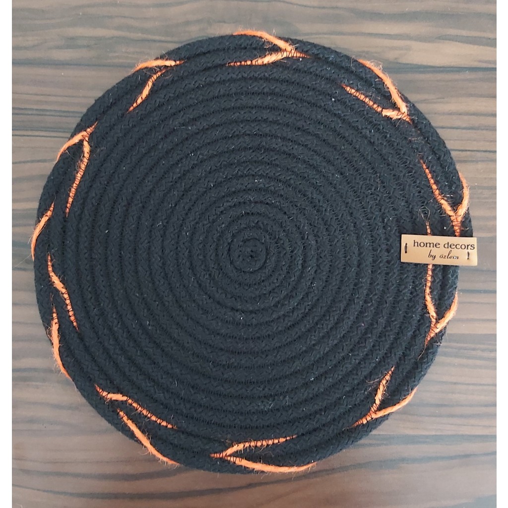 Home Decors By Özlem 2'li Nihale Hasır El Yapımı Mutfak Aksesuar Tarz Moda Yemek Sofra Altlık - 22X22CM - Siyah SSD / Solid State Drive Fiyatı