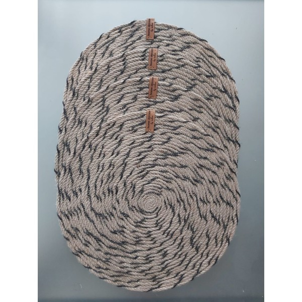 Home Decors By Özlem 4 Kişilik 4 Parça Amerikan Servis Hasır&siyah Supla Takımı Tabak Altlığı Dekorasyon Hediye Mutfak - 33X33 cm - 33 x 33 cm Amerikan Servis Fiyatı