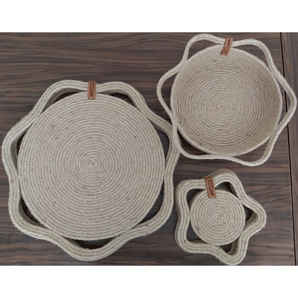 Home Decors By Özlem 4 Kişilik 9 Parça Hasır Supla Takımı Hasır Amerikan Servis Tabak Altlığı Bardak Altlığı Hasır Sepet - Bej - 36 x 36 cm Amerikan Servis Fiyatı