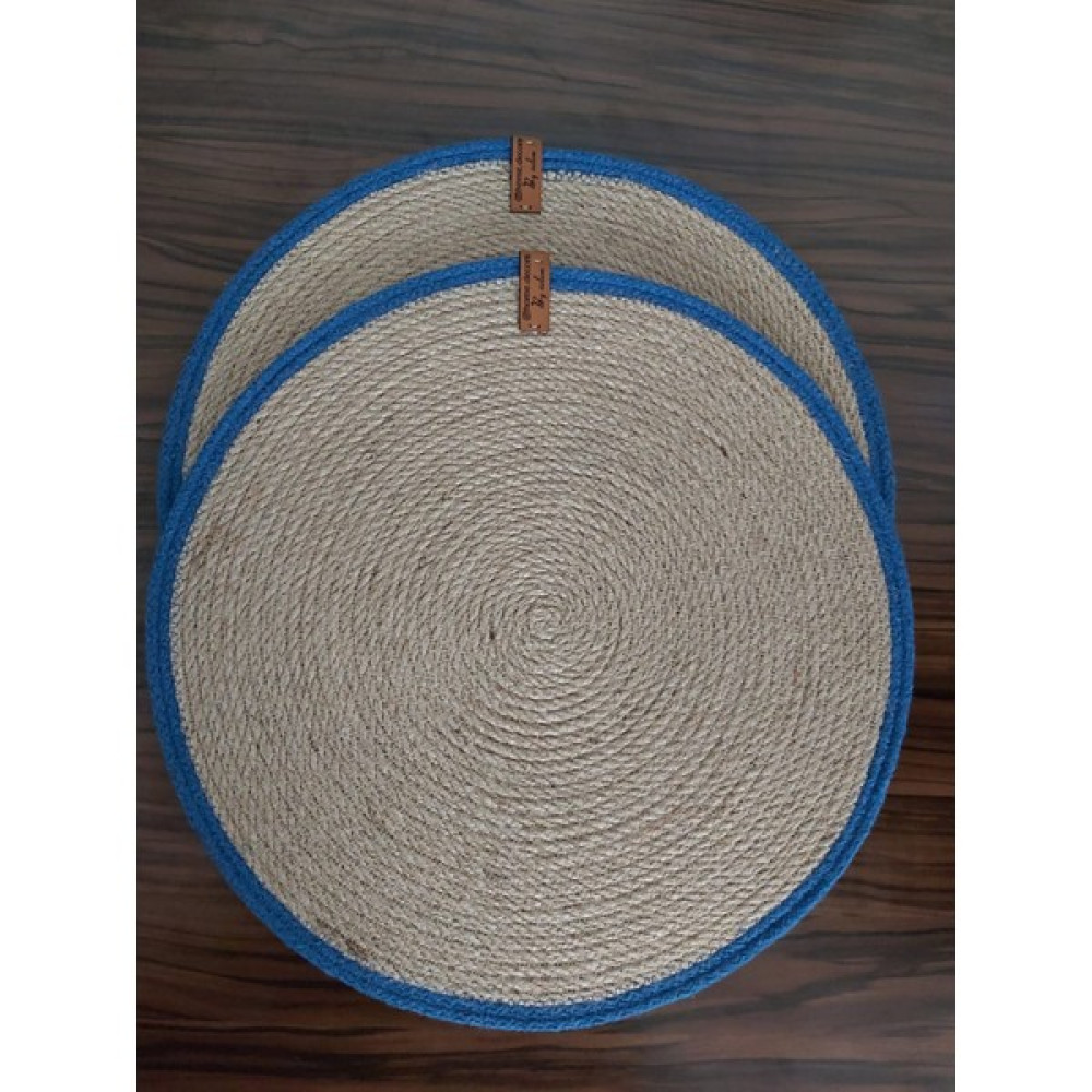 Home Decors By Özlem 4 Kişilik Amerikan Servis Supla Takımı Tabak Altlığı Mutfak Hasır Sepet Sunum Hediye 33X33CM - 33 x 33 cm - Saks Mavi Amerikan Servis Fiyatı