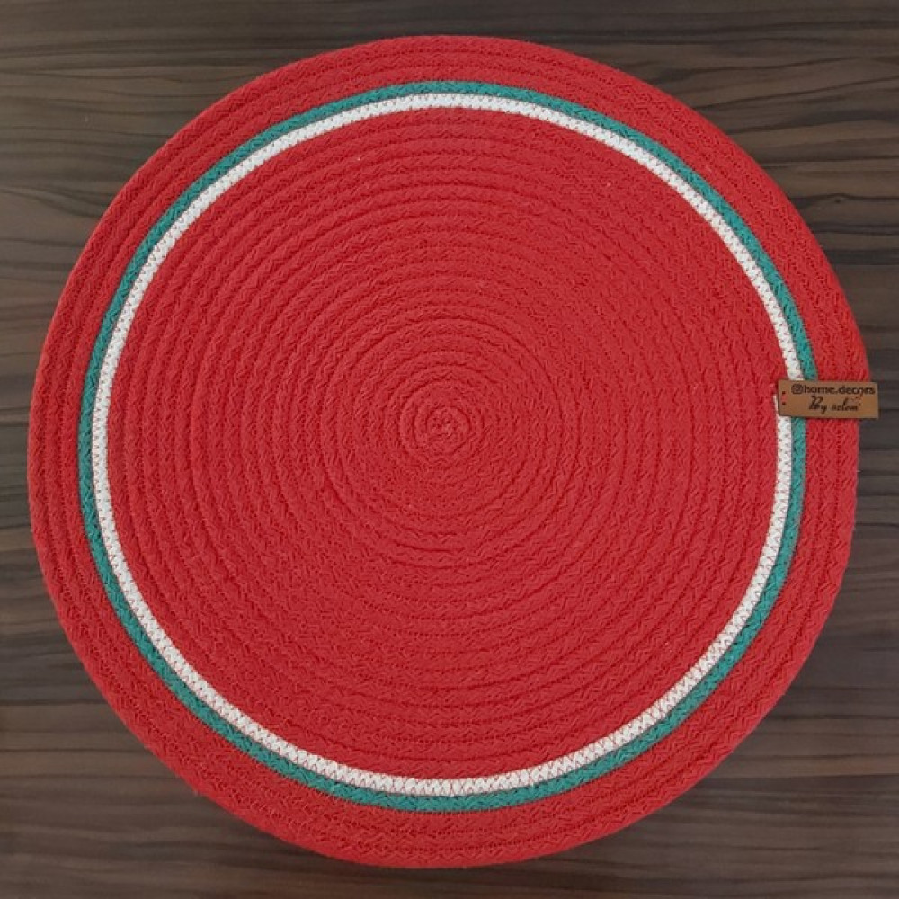Home Decors By Özlem Amerikan Servis Supla Takımı Kırmızı Tabak Altlığı Mutfak Hasır Sepet Sunum Hediye 34X34CM - 34 x 34 cm Amerikan Servis Fiyatı