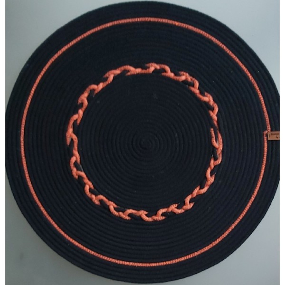 Home Decors By Özlem Dekoratif Örtü Hasır Örtü Runner Masa Örtüsü Mutfak Örtüsü Sehpa Konsol Örtüsü Salon SUNUM-50X50CM - Siyah - Turuncu - 50 x 50 cm Masa Örtüsü Fiyatı