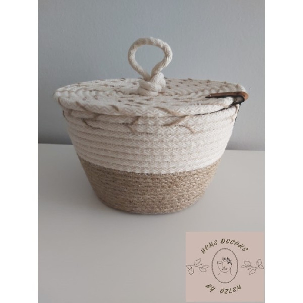 Home Decors By Özlem Kapaklı Hasır Sepet Düzenleyici Dekorasyon Hediyelik Organizer 20X12 cm Sepet Fiyatı