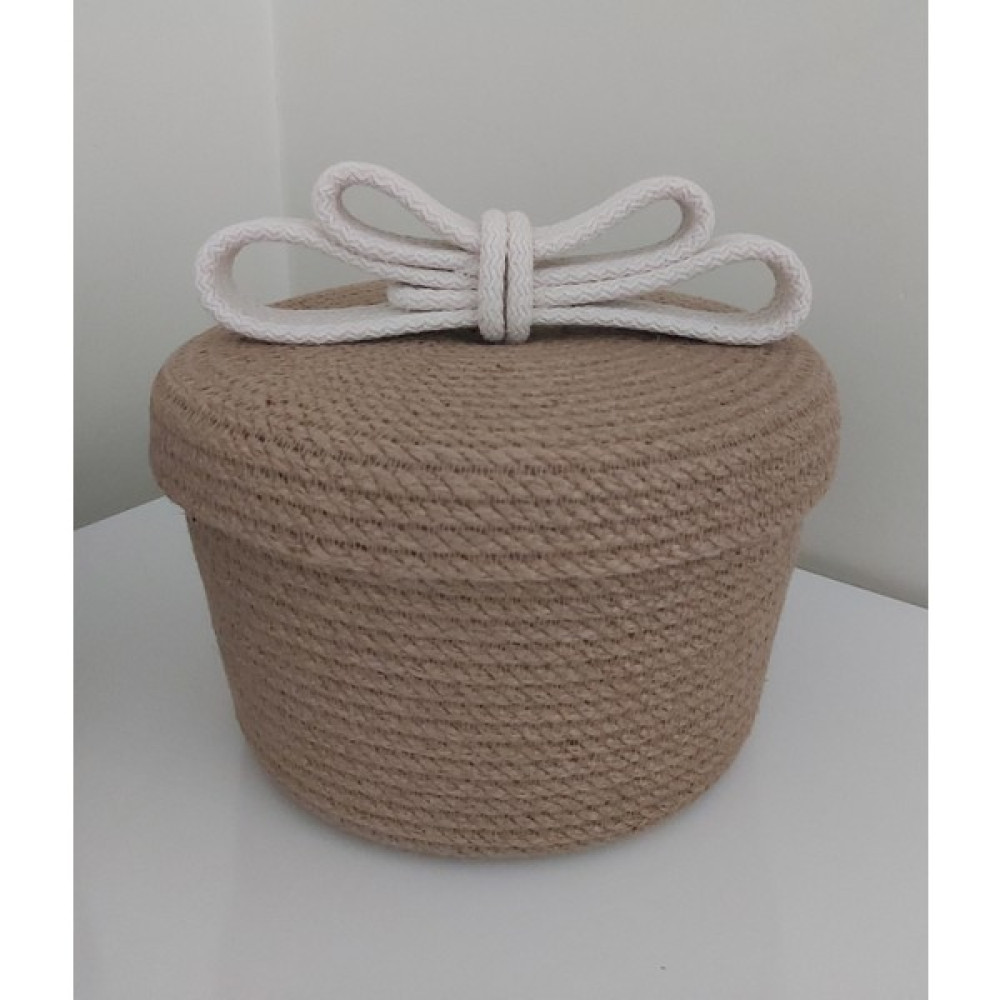 Home Decors By Özlem Kapaklı Hasır Sepet Ekru&hasır Sepet Düzenleyici Organizer Dekorasyon Hediyelik (M) - 22x13 Sepet Fiyatı