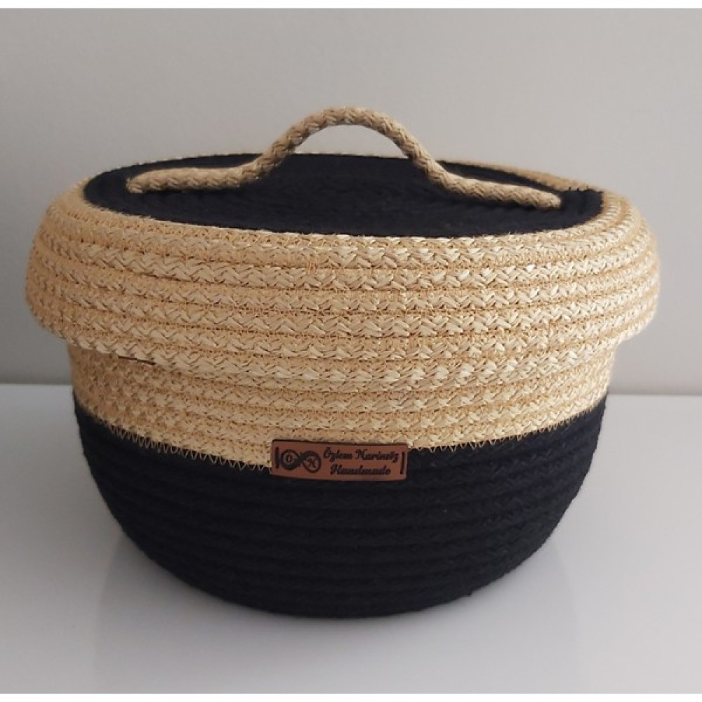 Home Decors By Özlem Kapaklı Sepet Hasır Sepet Düzenleyici Hediyelik Dekorasyon Sepet Organizer - 22X13CM Sepet Fiyatı