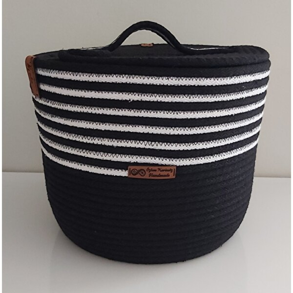 Home Decors By Özlem Kapaklı Sepet Pamuk Hasır Sepet Düzenleyici Hediyelik Organizer - 25X20 cm Sepet Fiyatı