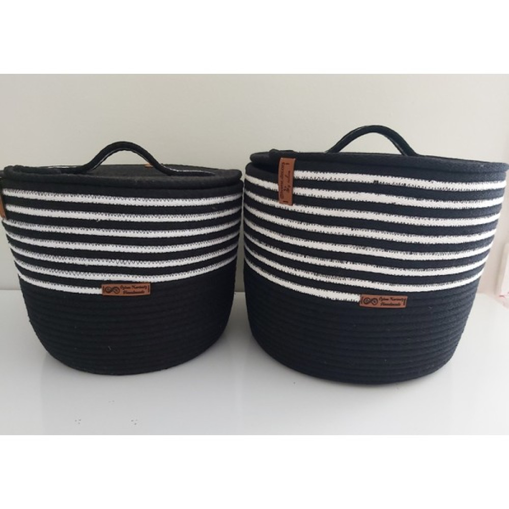 Home Decors By Özlem Kapaklı Sepet Takımı Pamuk Hasır Sepet Takımı Organizer Düzenleyici Hediyelik 25X20CM-20X15CM - 2'li (25x20cm - 20x15cm) Sepet Fiyatı