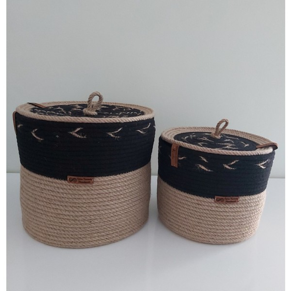 Home Decors By Özlem Kapaklı Sepet Takımı Pamuk Hasır Sepet Takımı Organizer Düzenleyici Hediyelik - 25x20cm/20x15cm Sepet Fiyatı