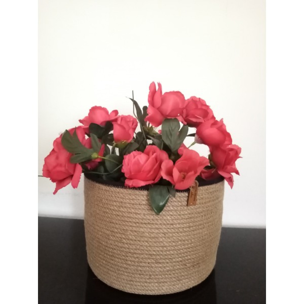 Home Decors By Özlem Saksı Sepet Hasır Sepet Jüt Ip Sepet Düzenleyici Dekorasyon - 25X18 cm Sepet Fiyatı