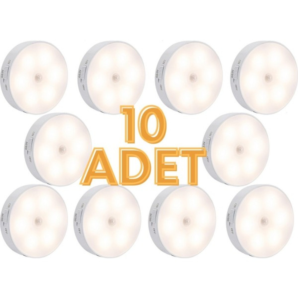 Home Dekor Hediye Hareket Sensörlü 10 Adet Koridor ve Merdiven Için Şarjlı Hareket Sensörlü LED Işık Beyaz Işık Led Aydınlatmalar Fiyatı