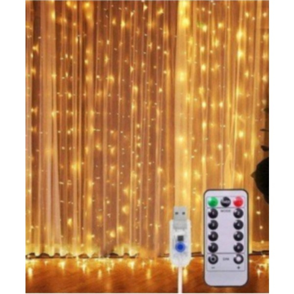 Home Dekor Hediye Kumandalı 8 Ayrı Moda Sahip 3MX3M Perde LED 3 Metre ( 3 mt x 3 mt ) Perde LED Peri LED USB Led Aydınlatmalar Fiyatı