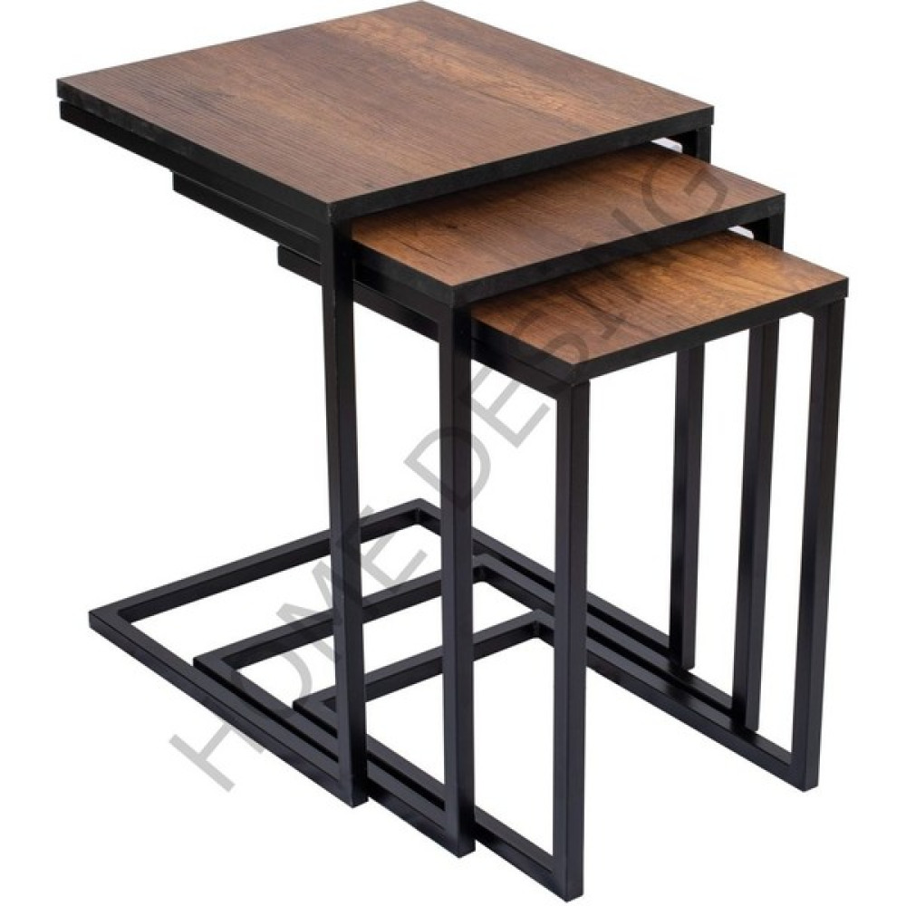 Home Desing Ahşap Zigon Sepha 3'lü - Siyah Zigon Sehpa Fiyatı
