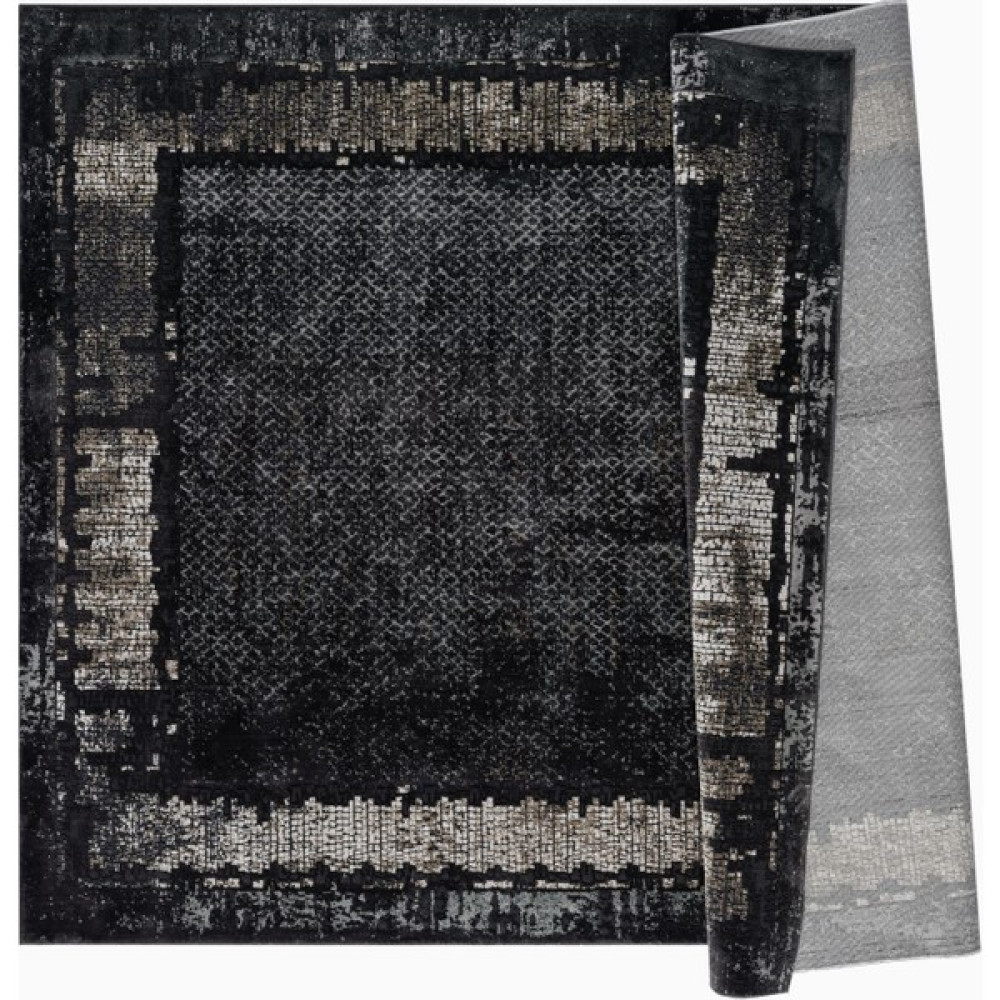 Home Dream Lykia Antrasit Gold Modern Halı LYK003 - 100 x 200 cm Salon Halısı Fiyatı