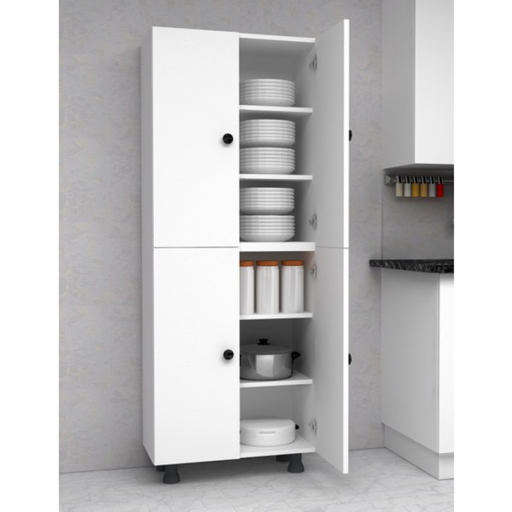 Home Gallery 6 Bölmeli 4 Kapaklı Çok Amaçlı Banyo/Mutfak/Ofis/Kiler Dolabı 60 Cm %100 Mdf Parlak Beyaz Mutfak Dolabı / Mobilyası Fiyatı
