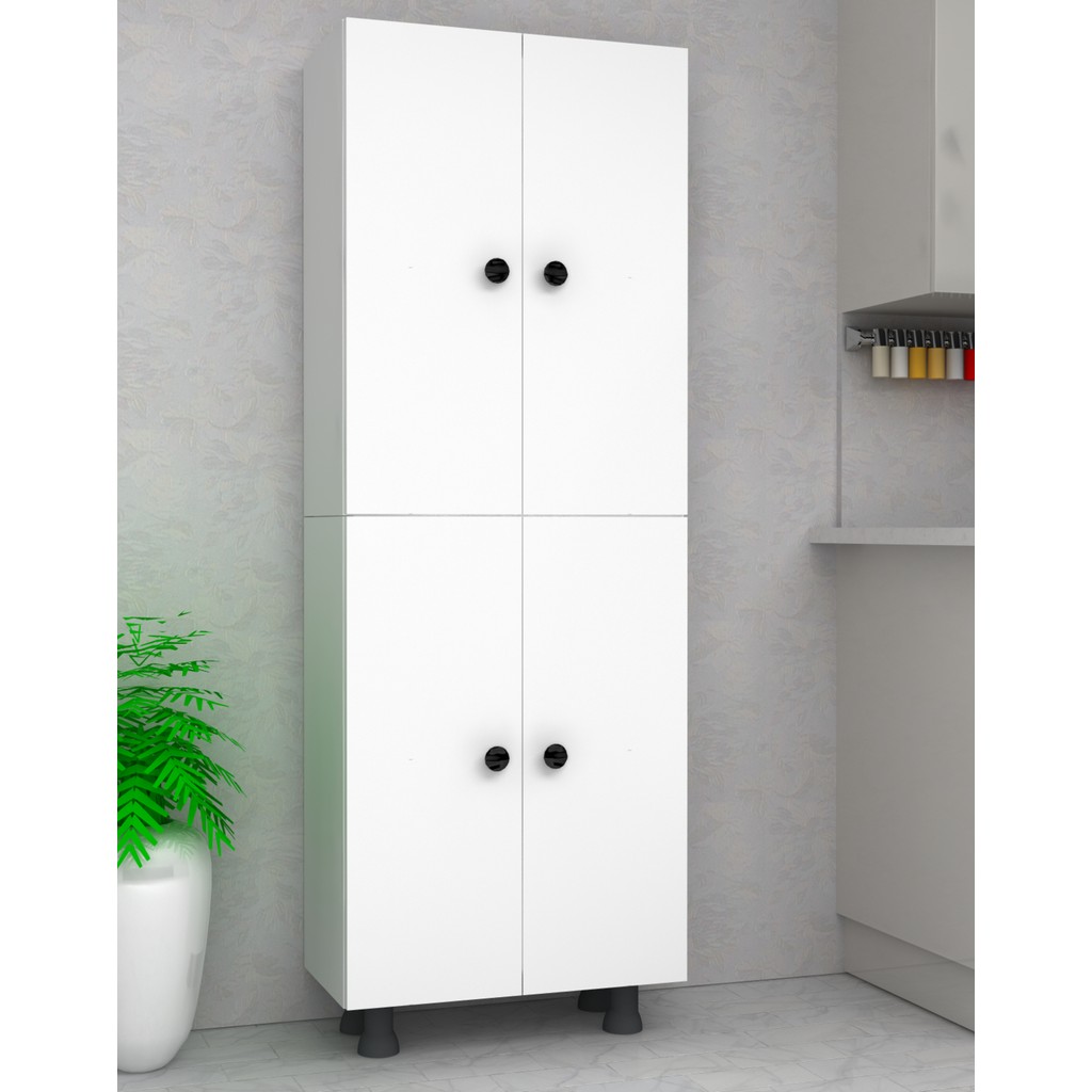 Home Gallery Mdf 6 Bölmeli 4 Kapaklı Çok Amaçlı Dolap Kiler Banyo Mutfak Dolabı - Beyaz - 50 x 172 x 32 cm SSD / Solid State Drive Fiyatı