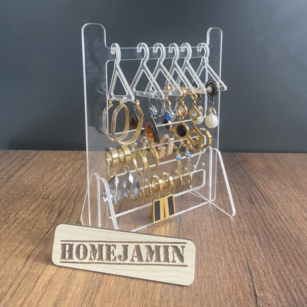Home Jamin Pleksi Küpe ve Takı Standı Masa Üstü Organizer Askılı Takılık - Şeffaf Eşya Saklama / Düzenleme Fiyatı