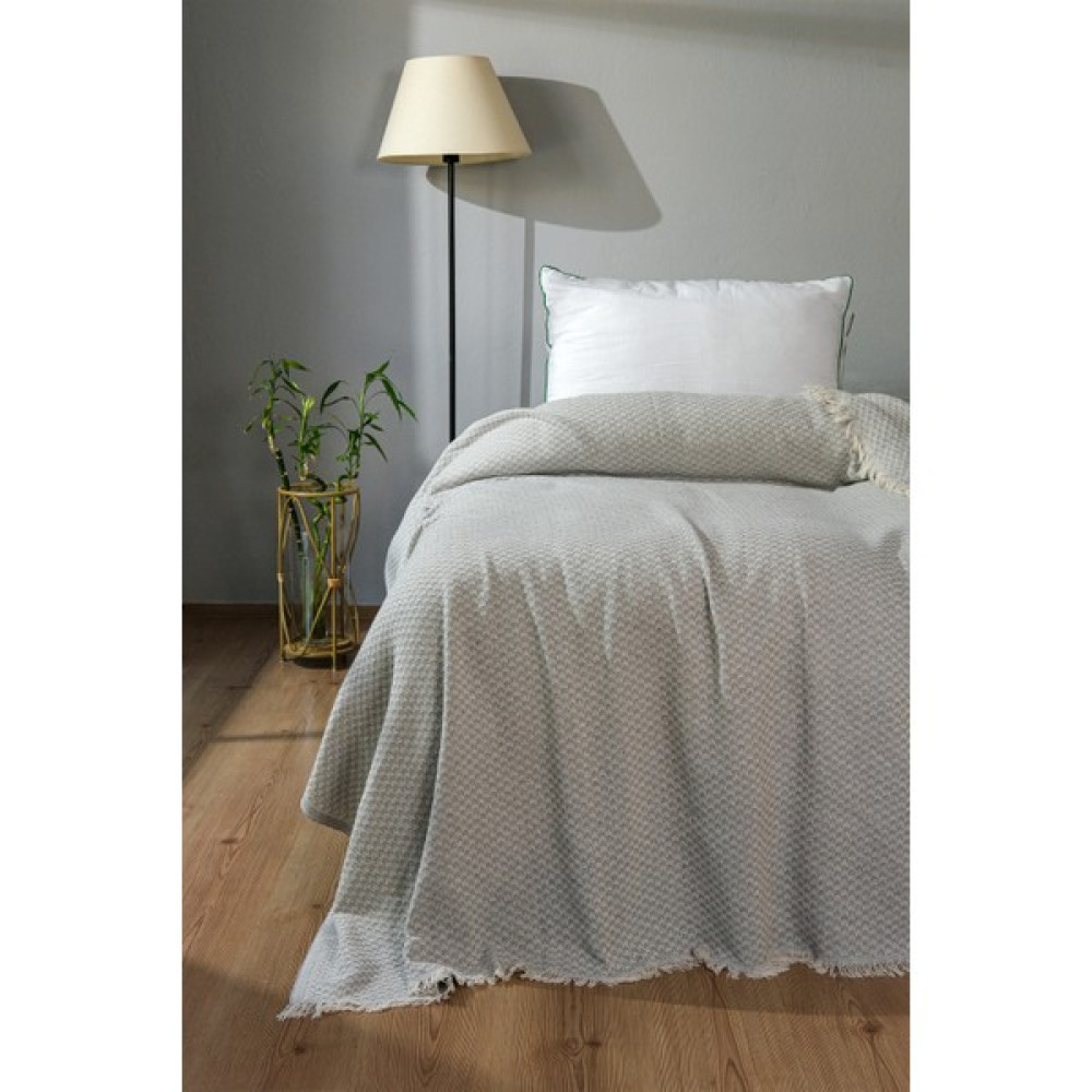 Home Mod Store Tripolis Tek Kişilik Saçaklı Pike ve Yatak Örtüsü 170X210CM - Açık Gri Pike & Pike Takımı Fiyatı