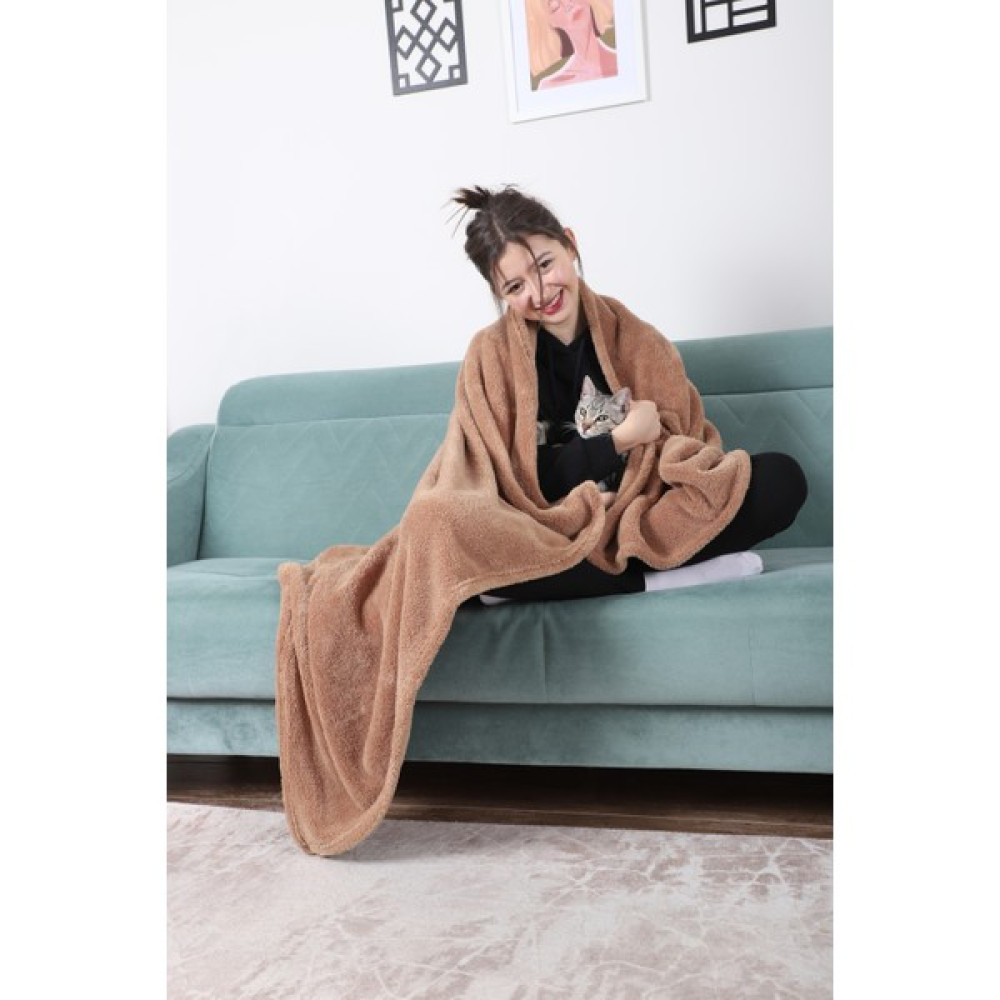 Home Mode Store Welsoft Ekstra Yumuşak Tek Kişilik Tv Battaniyesi Ve Şalı - 140 x 200 cm - Kahverengi Battaniye Fiyatı
