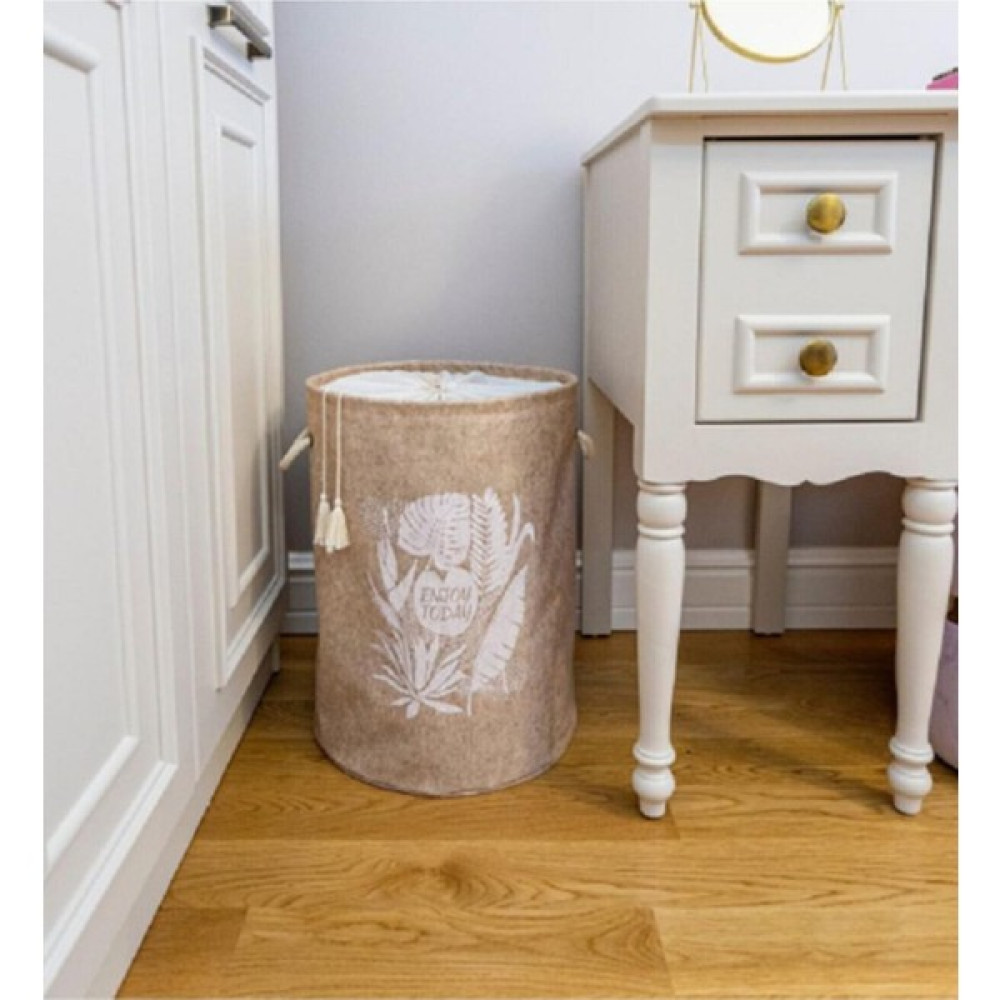 Home Naturel Çamaşır Sepeti, Keçe Kirli Sepeti 50*35 cm - Bej Sepet Fiyatı