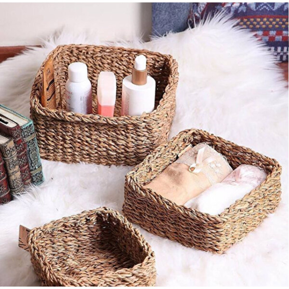Home Naturel Hasır Düzenleyici Hasır Sepet Kare Form Düzenleyici HN9001 Home Naturel Sepet Fiyatı