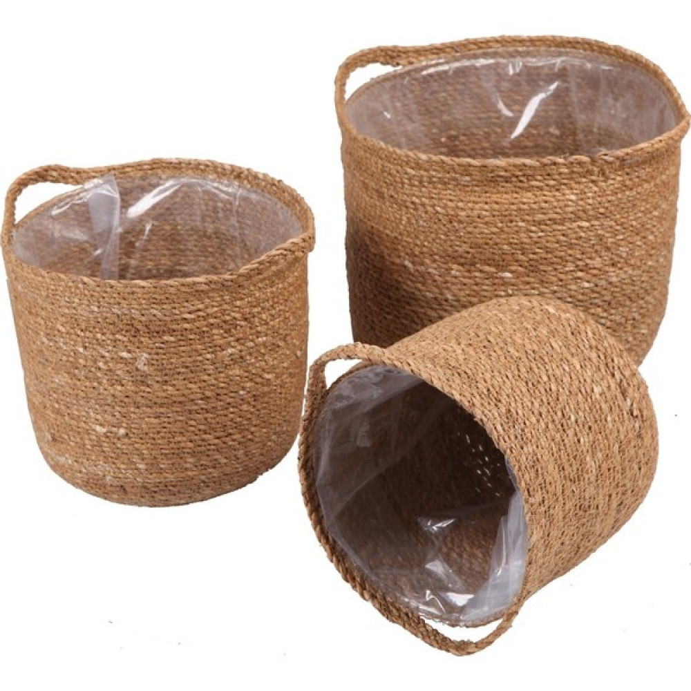 Home Naturel Hasır Saksılık Yuvarlak Kulplu Hasır Saksılık Home Naturel HN9023 Sepet Fiyatı