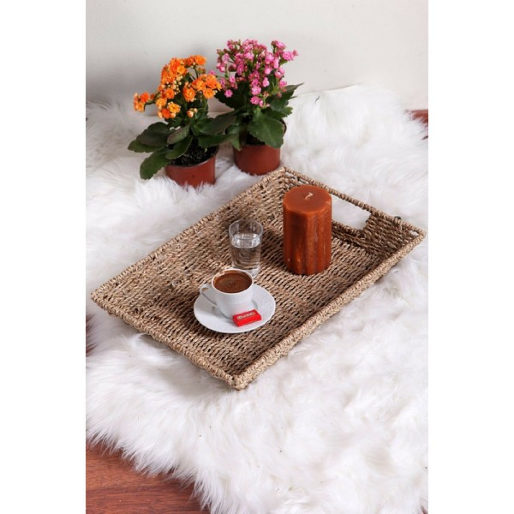 Home Naturel Hasır Tepsi Dikdörtgen Hasır Tepsi HN11018 Home Natutel Servis Tepsisi Fiyatı