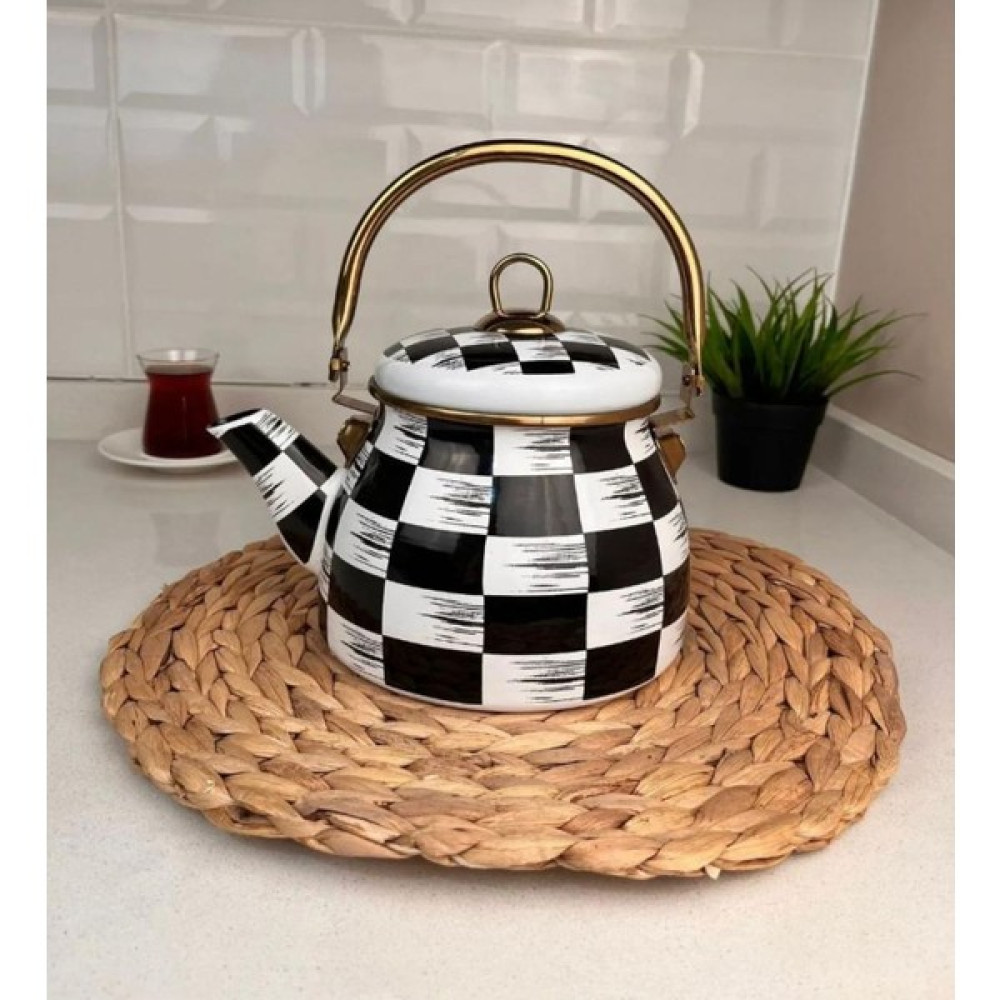 Home Nuria Black Beyond Dama Emaye Demlik 2000 ML Çay / Çaydanlık Setleri Fiyatı