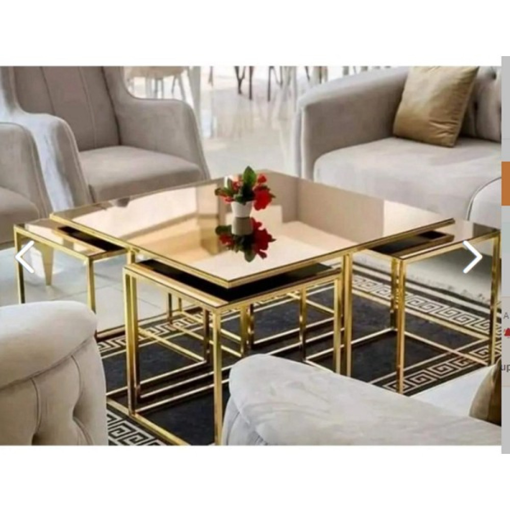 Home Plus Vintage Consept Kare Pizza Sehpa Gold Kaplama Bronz Ayna Pizza Pizza Orta Sehpa Fiyatı