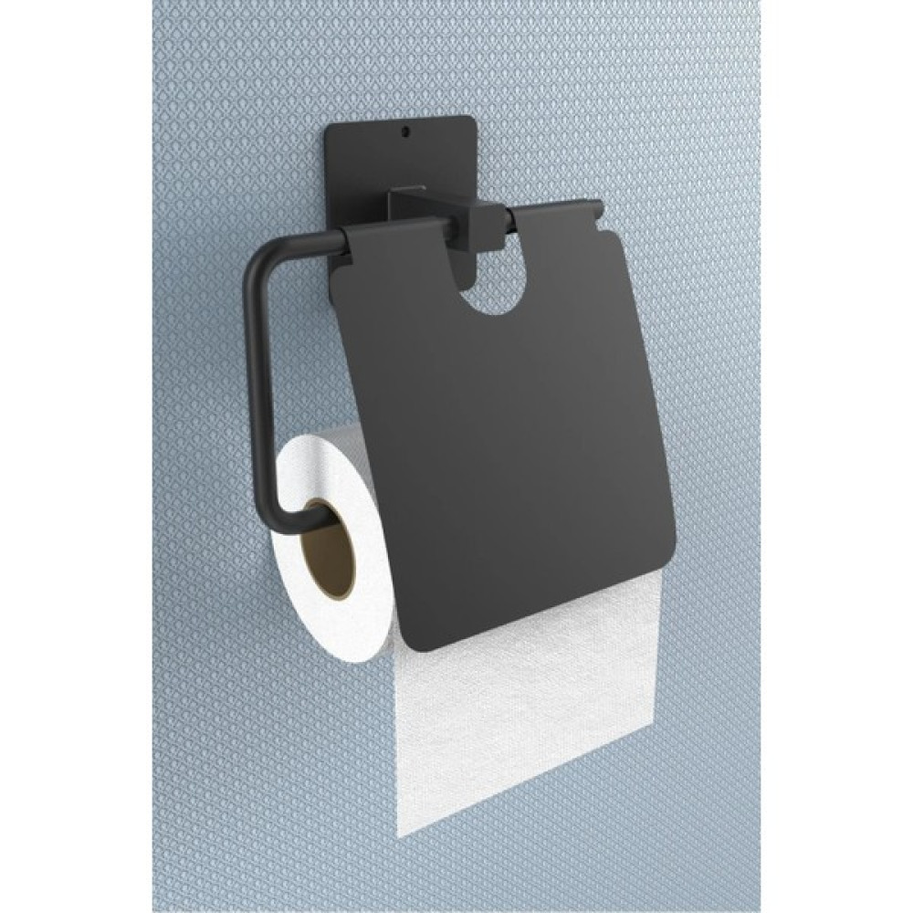 Home Stuff Home-Stuff Siyah Kapaklı Tuvalet Kağıdı Tutacağı, Siyah Kapaklı Tuvalet Kağıdı Askısı Tuvalet Kağıtlığı Fiyatı