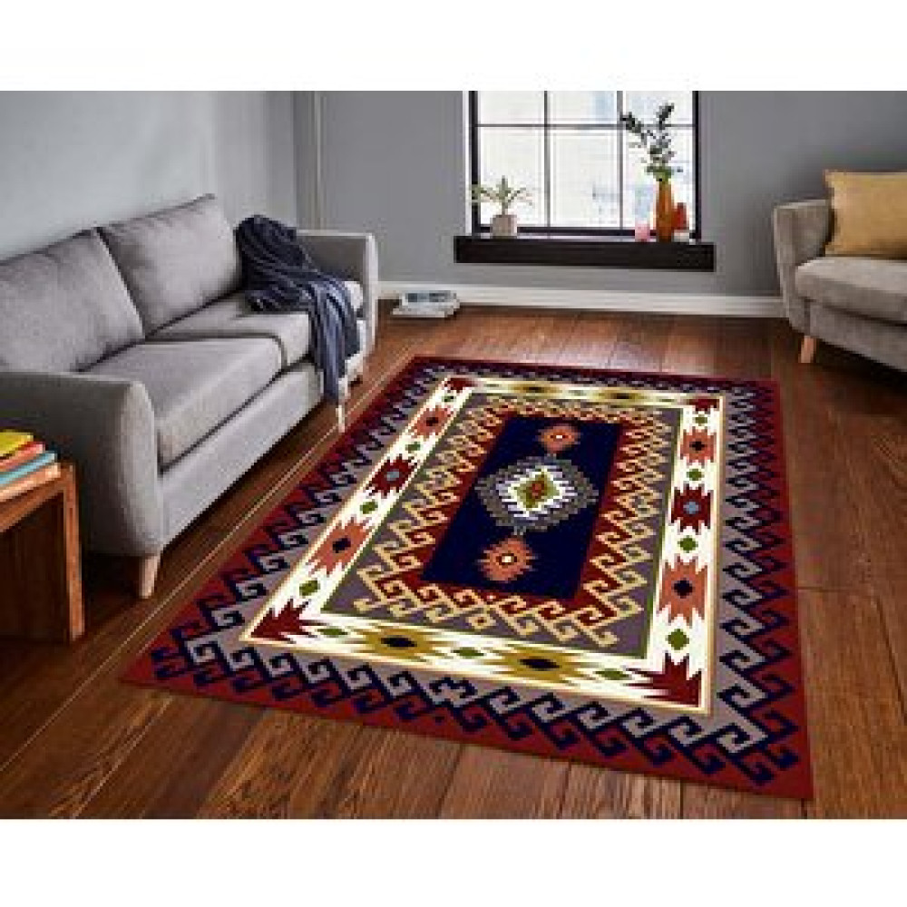 Home Tienda Dijital Baskılı Kaymaz Deri Tabanlı Yıkanabilir Dekoratif Halı 22620 Home Tienda 80x150 cm Salon & Oturma Odası Tekstili Fiyatı